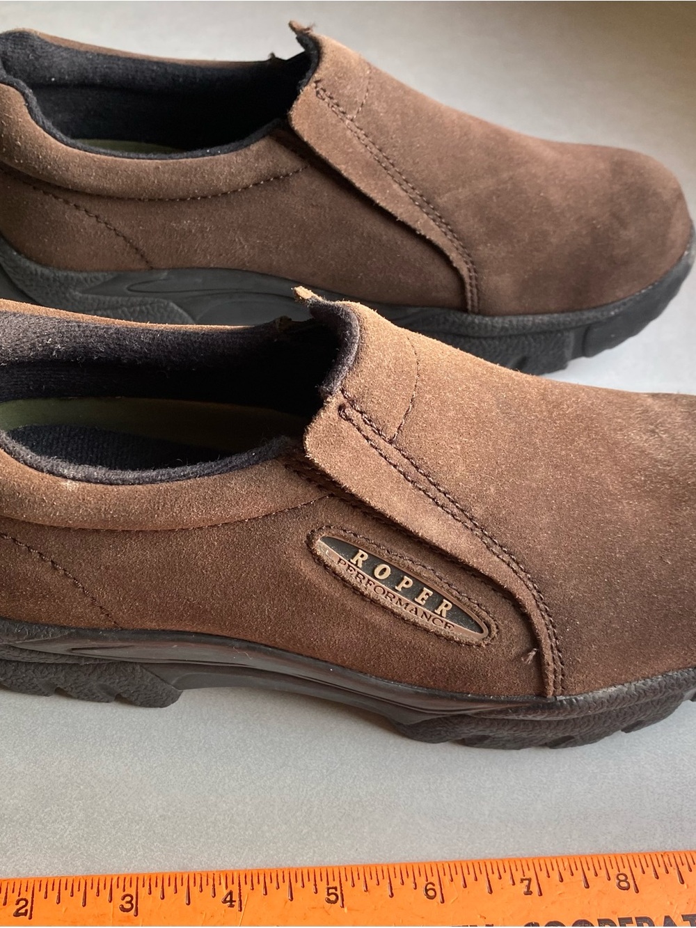 Roper Brown Suede Women’s size 8.5 Slip On Rubber Sole Nice